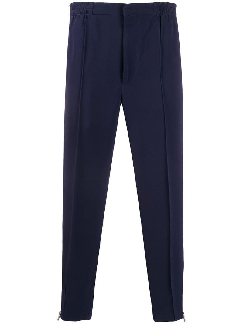 Alexander Mcqueen Cropped Creased Trousers In Blue