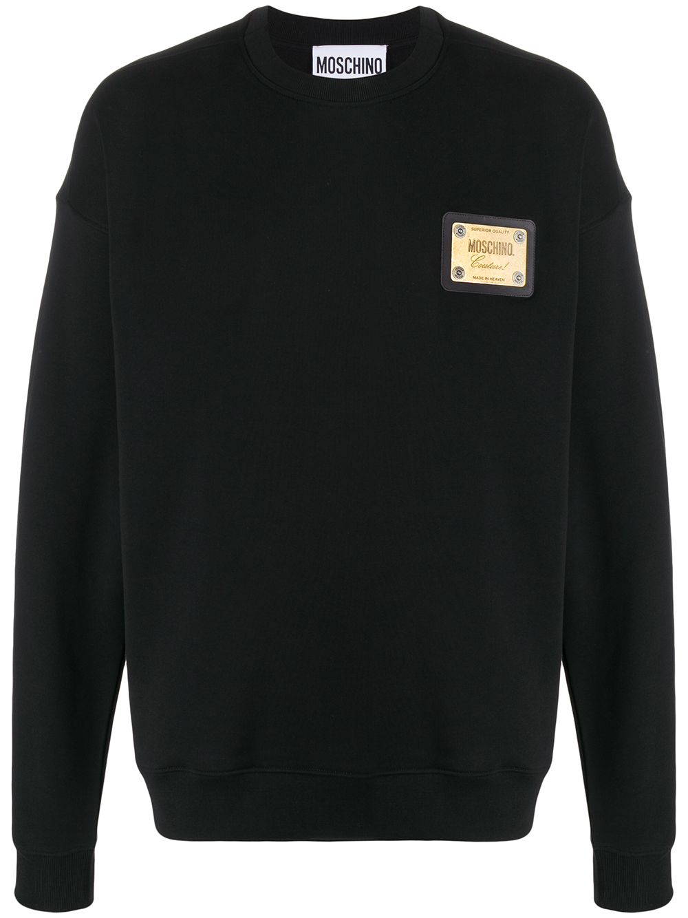 Moschino Metal Plaque Logo Sweatshirt - Farfetch