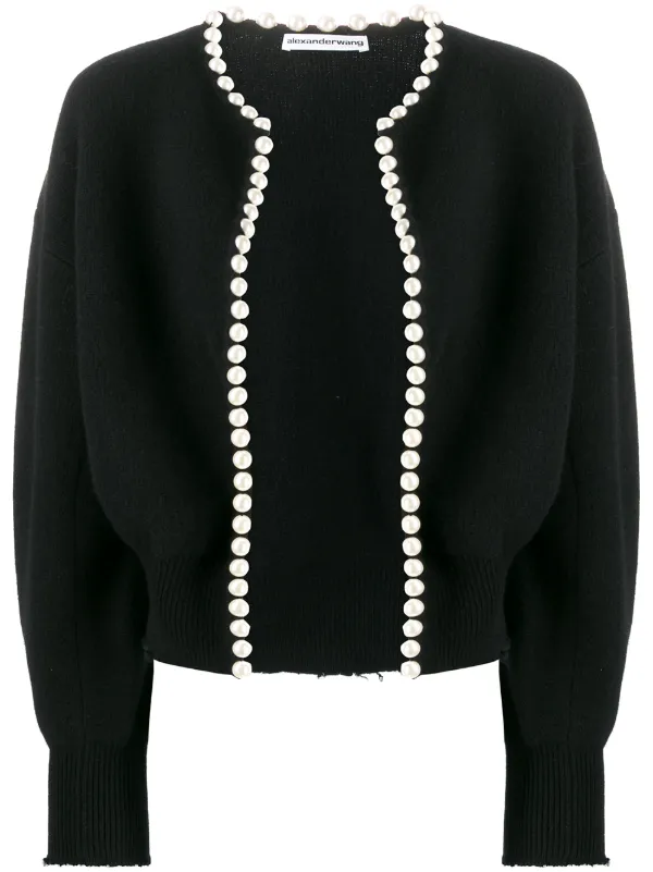 pearl embellished cardigan