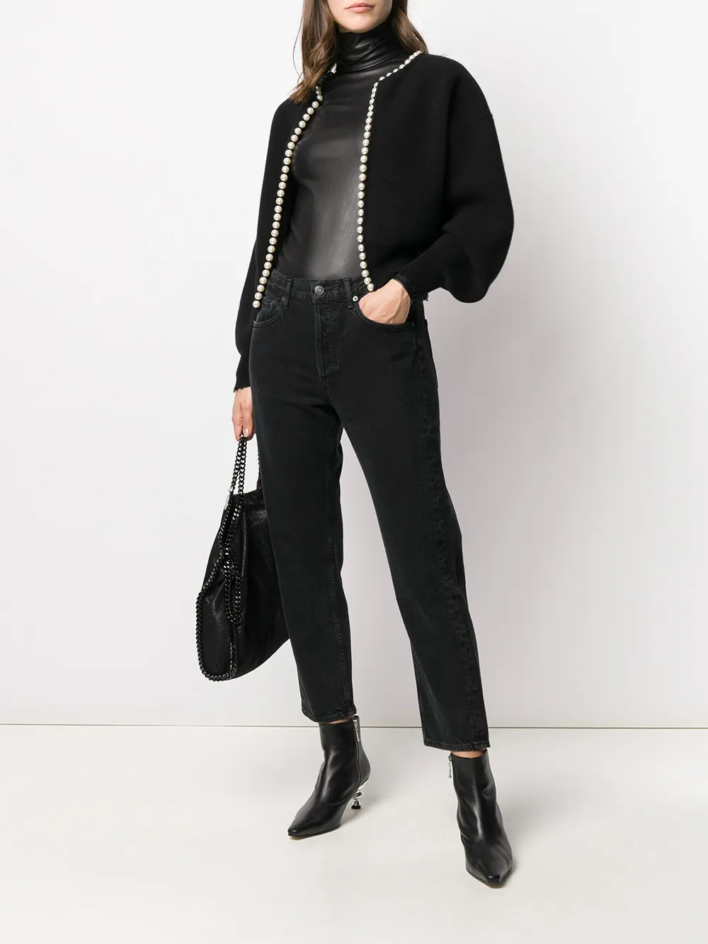 alexander wang pearl placket cardigan