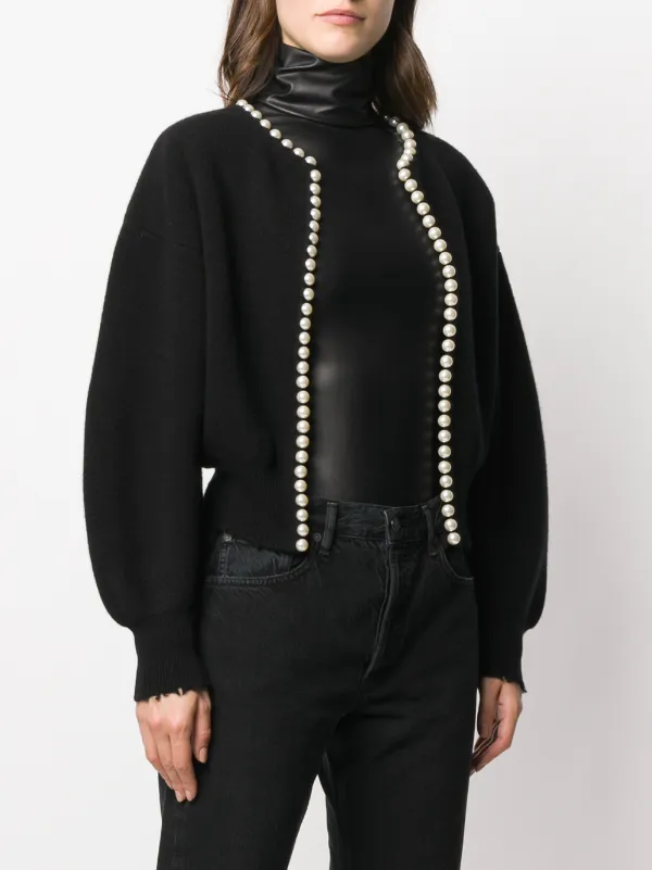 pearl embellished cardigan