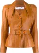 Image 1 of Christian Dior 2000s pre-owned puffy sleeves leather jacket