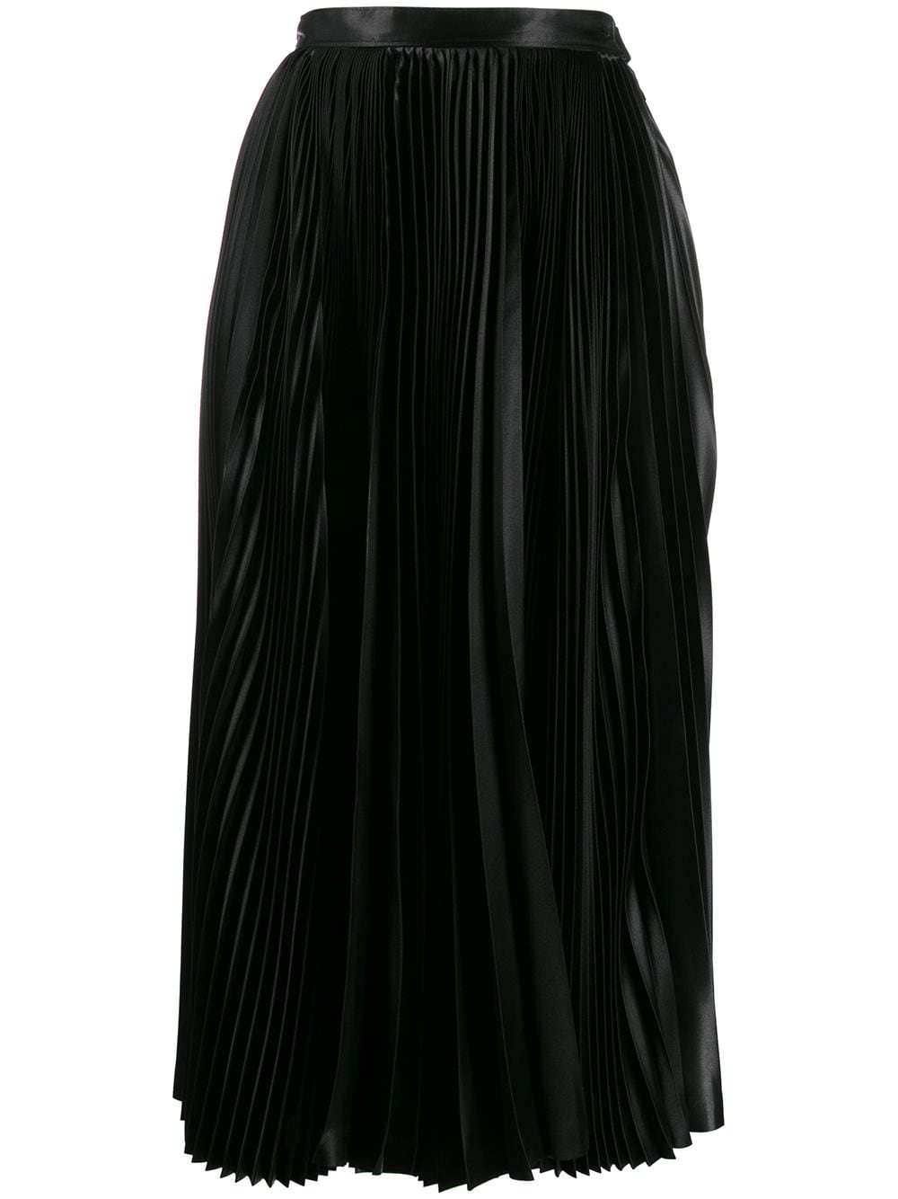 Pre-owned Comme Des Garçons 1992's Pleated Midi Skirt In Black
