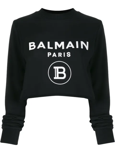 balmain cropped sweatshirt