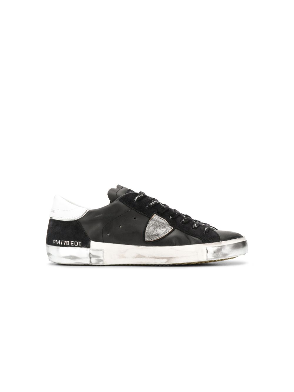 PHILIPPE MODEL PARIS DISTRESSED LOW-TOP TRAINERS,14718427