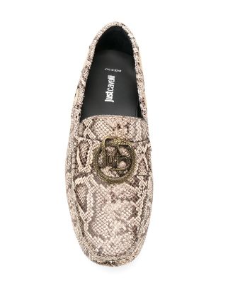 snakeskin-pattern loafers展示图