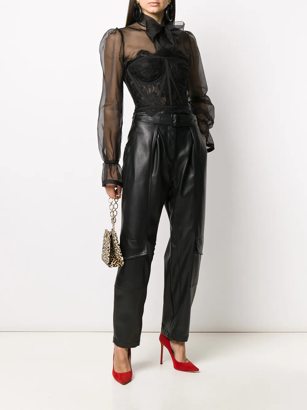 Dolce & Gabbana Floral Lace Corset Top In Black