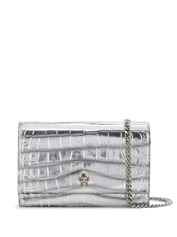 alexander mcqueen silver bag