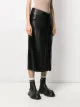 T By Alexander Wang تنورة ميدي بتأثير جلدي