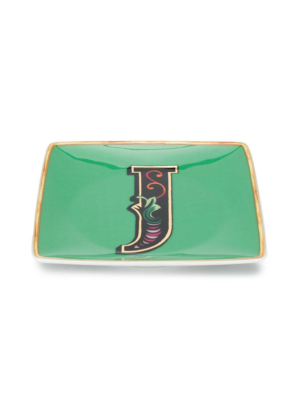 фото Versace home тарелка holiday alphabet с принтом 'j'