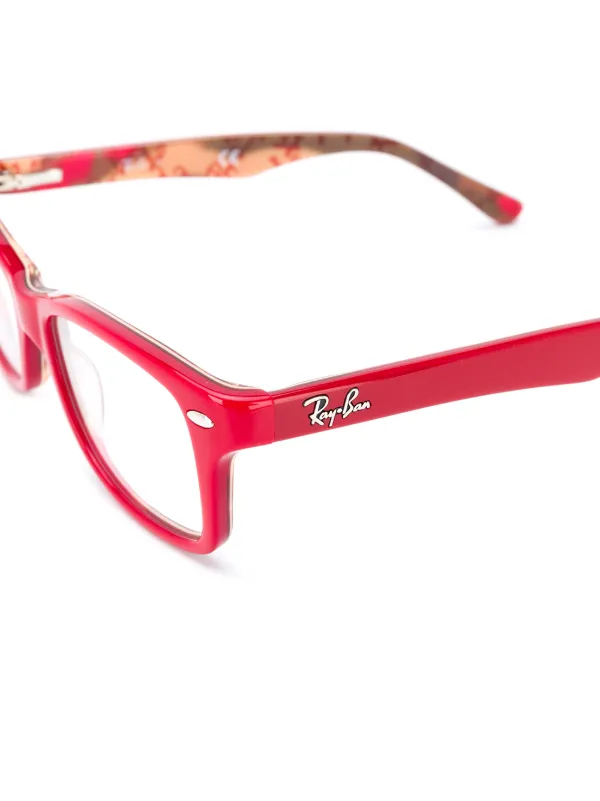 RAY-BAN JUNIOR Square Shaped Glasses Red FARFETCH IN