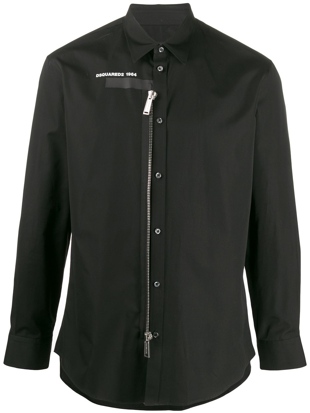 Dsquared2 Zip Detail Shirt In Black