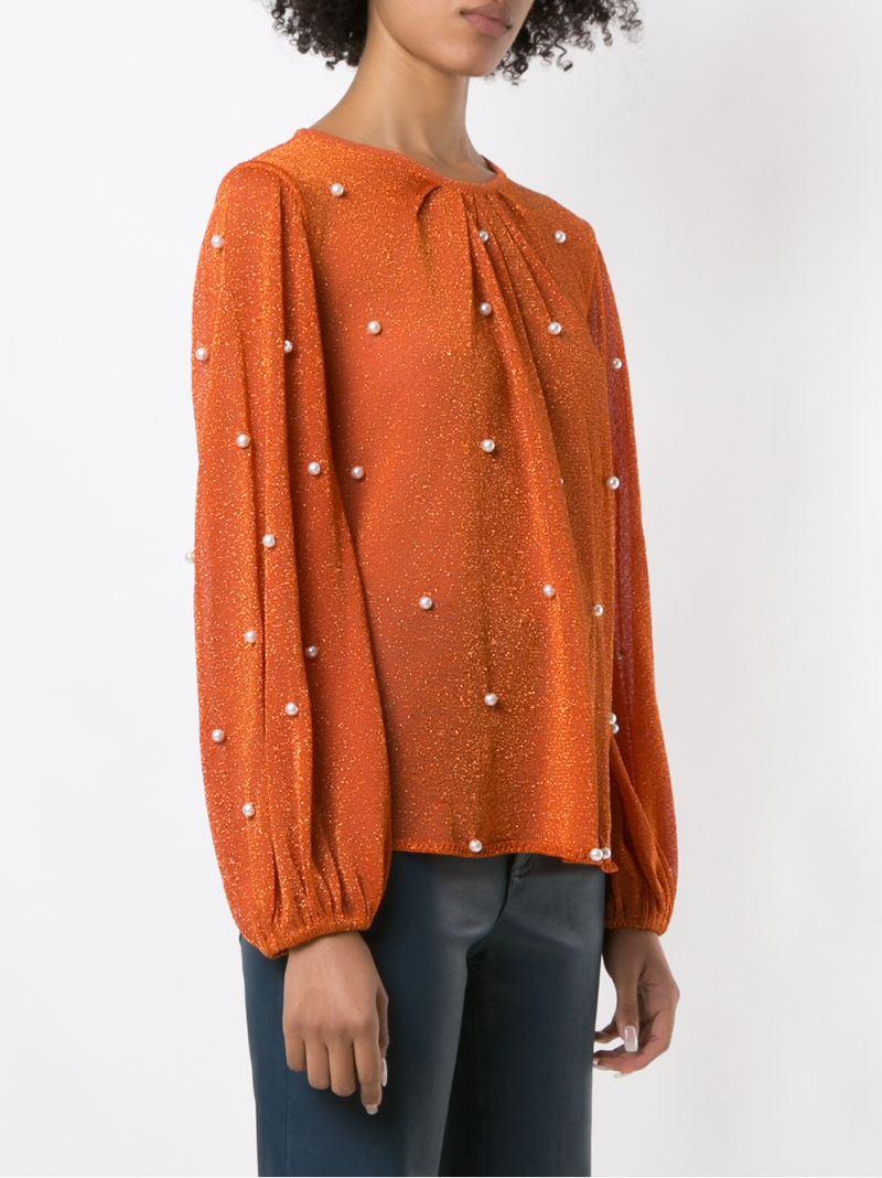 Shop Nk Lisa Beaded Top In Orange