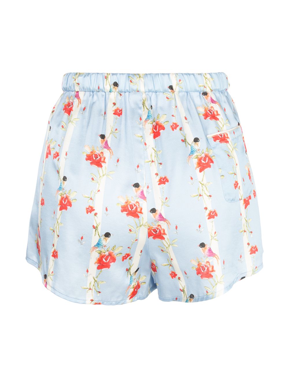 Shop Morgan Lane Martine Floral-print Silk Shorts In Blue