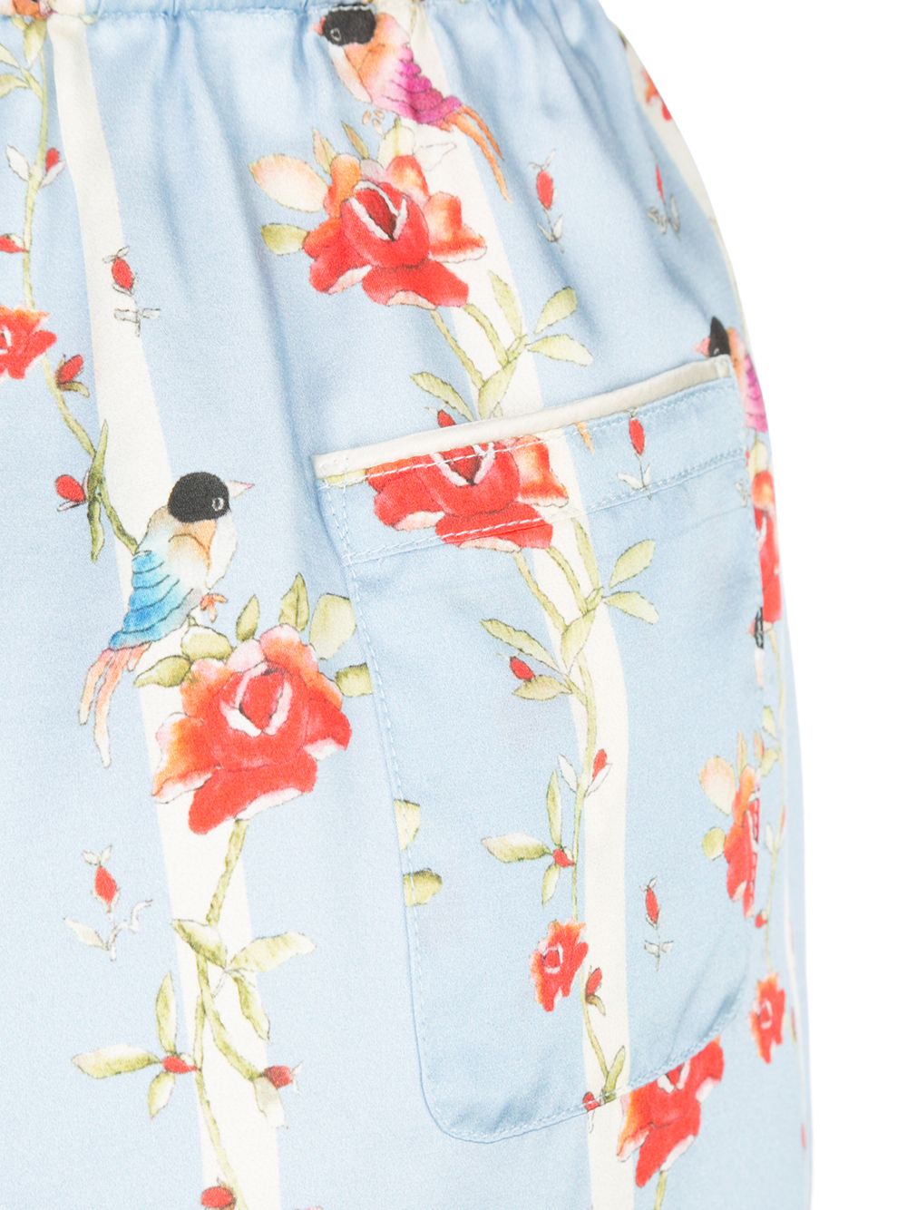 Shop Morgan Lane Martine Floral-print Silk Shorts In Blue