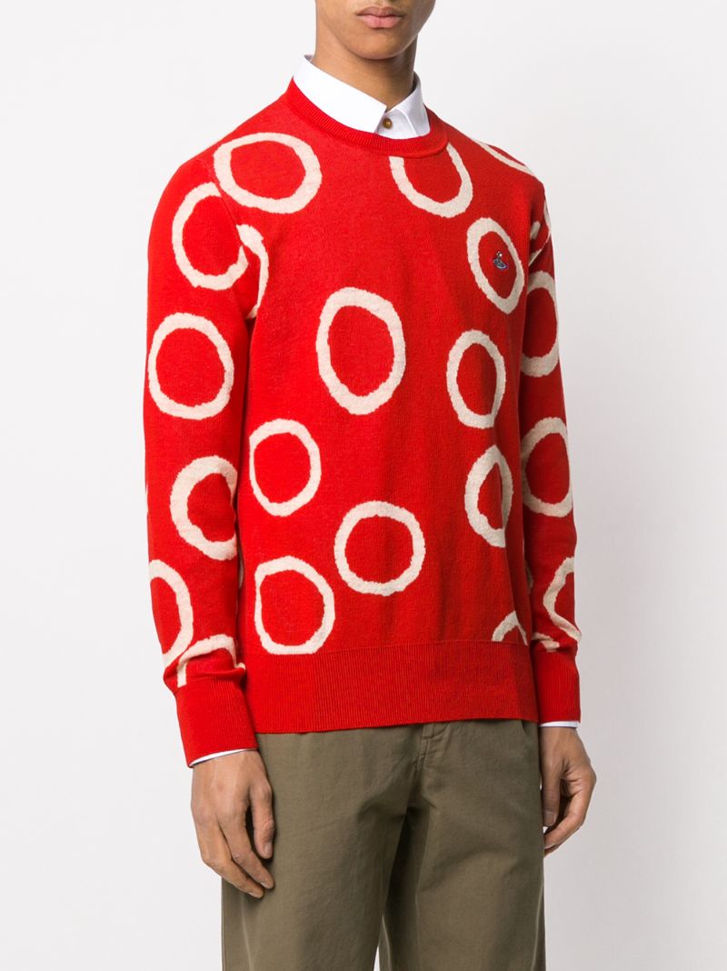 Shop Vivienne Westwood Circle-jacquard Sweater In Red