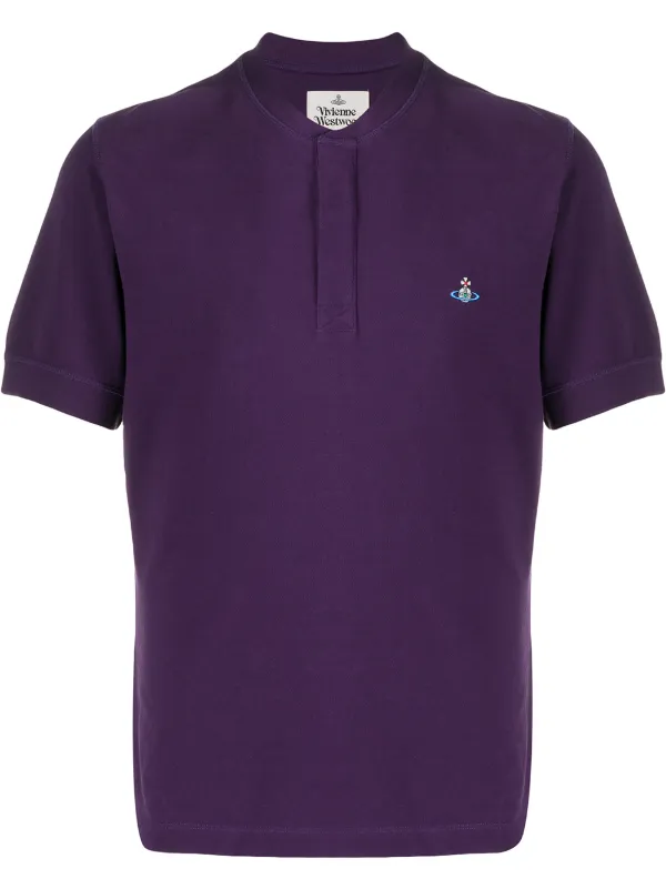 collarless polo shirt