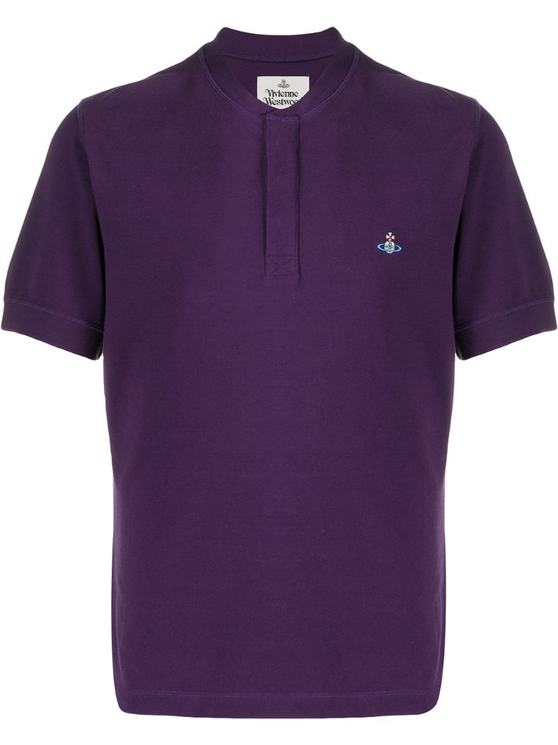 Vivienne Westwood Collarless Polo Shirt In Purple