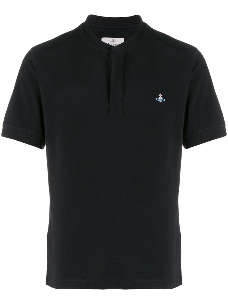 Vivienne Westwood Collarless Polo Shirt In Black