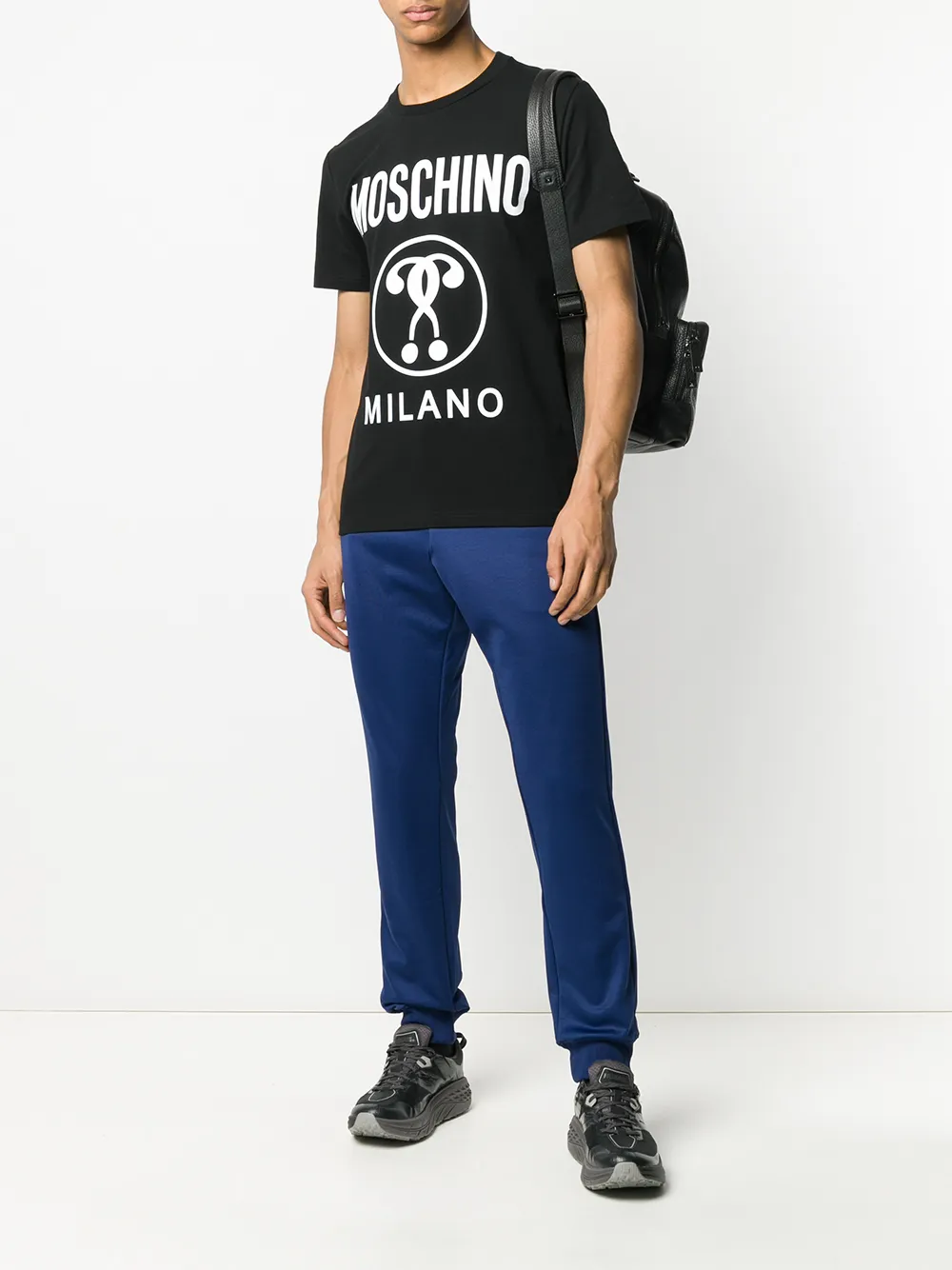 Moschino T-shirt met vraagtekens - Zwart