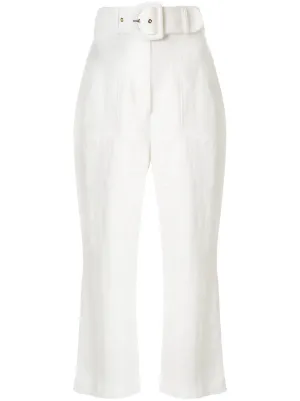 womens white flared trousers