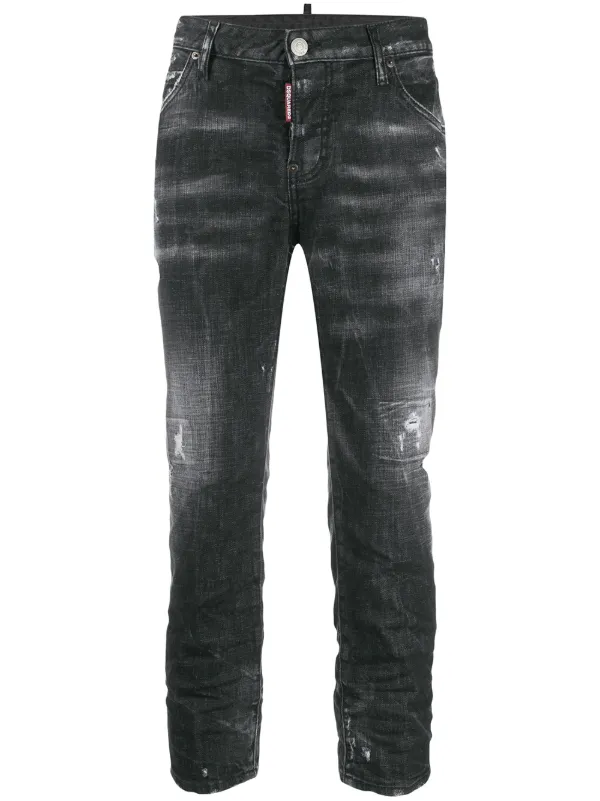 low rise black distressed jeans