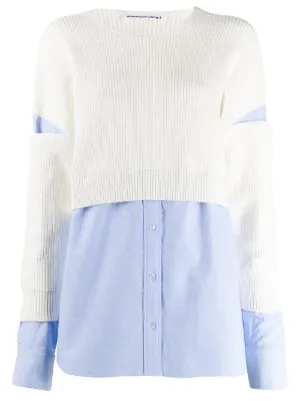 T By Alexander Wang Sweater Overlay Shirt Farfetch