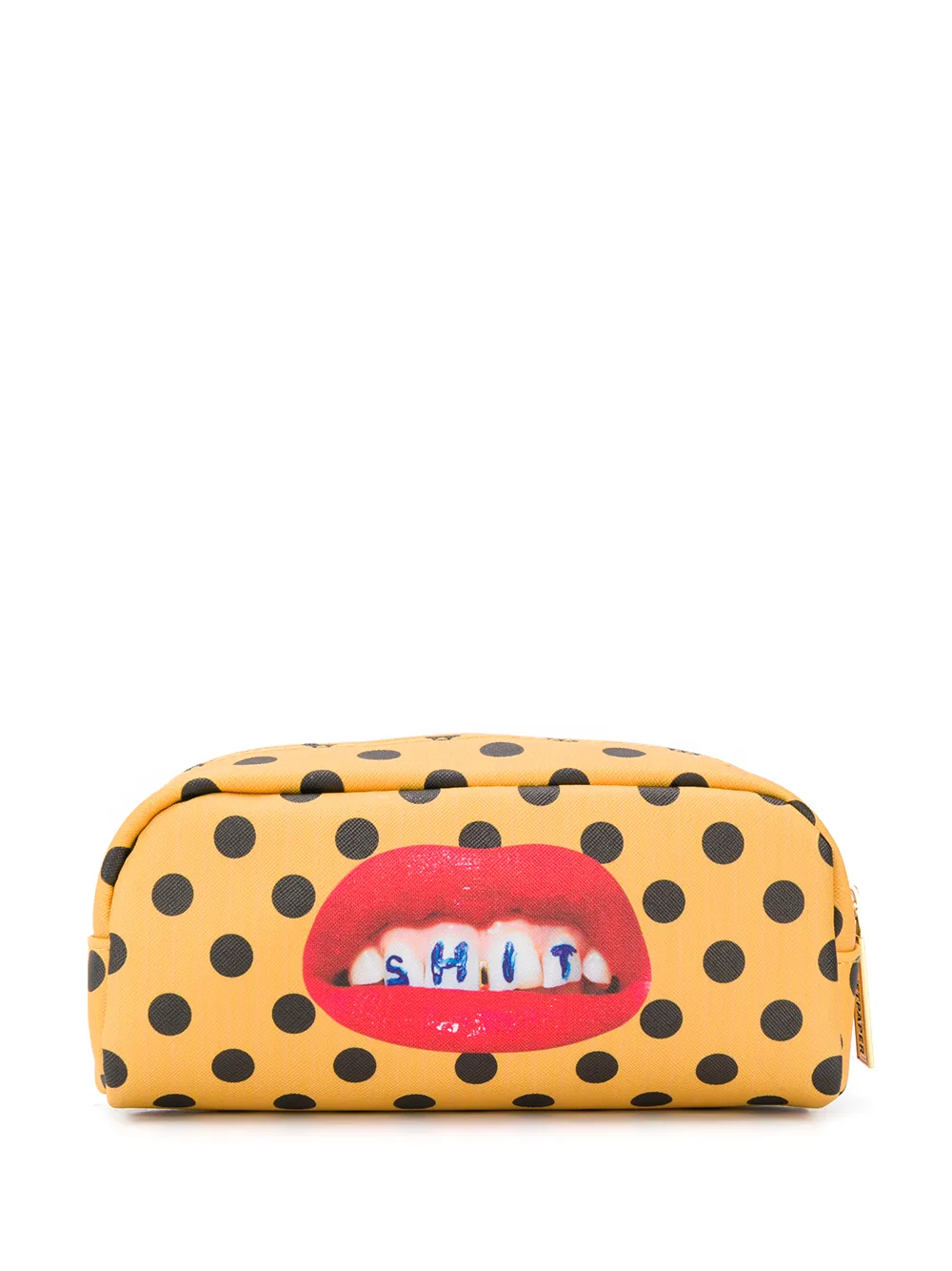  Seletti Kosmetiktasche Mit Lippen Print   Gelb 