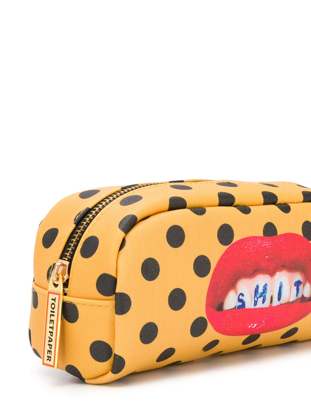  Seletti Kosmetiktasche Mit Lippen Print   Gelb 