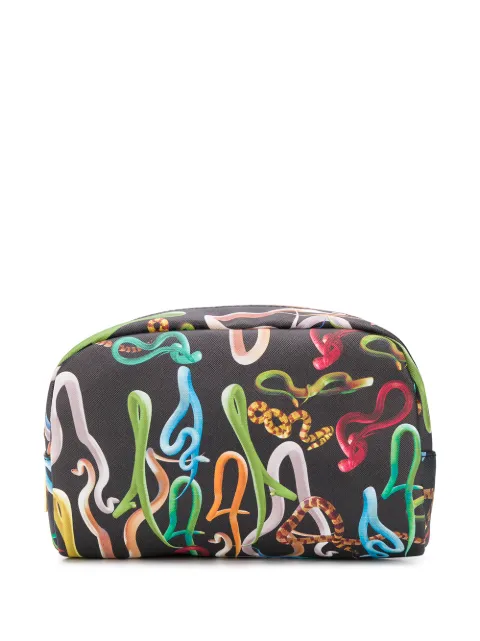 Seletti Kosmetiktasche mit Schlangen-Print