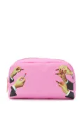 Seletti lipstick print makeup bag - Pink