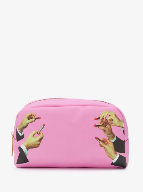 Seletti lipstick print makeup bag