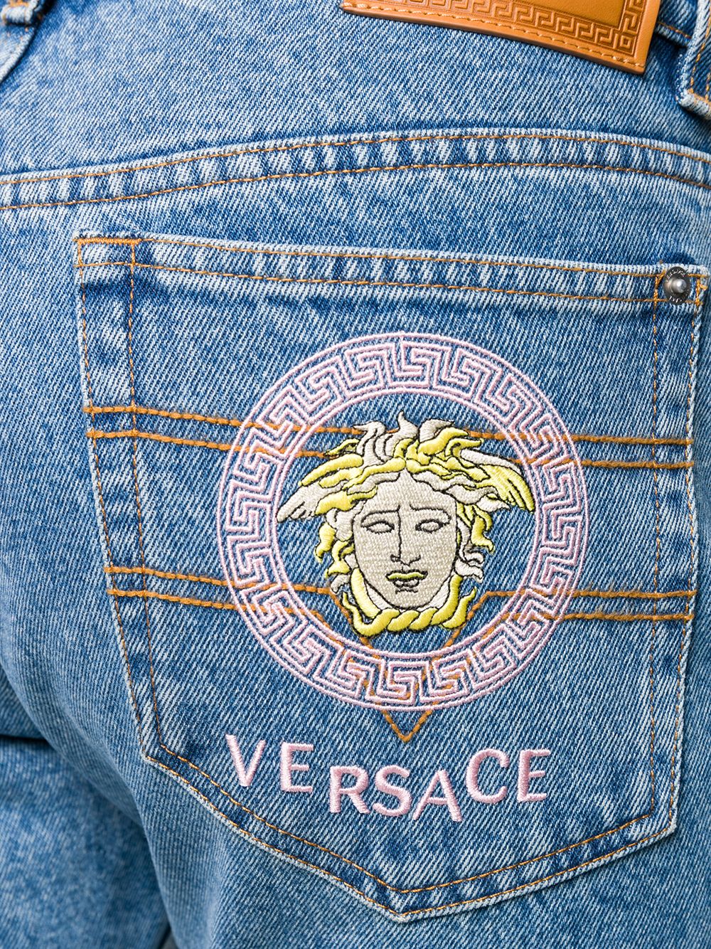 фото Versace джинсы прямого кроя с вышитым логотипом