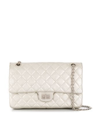 silver chanel crossbody handbag