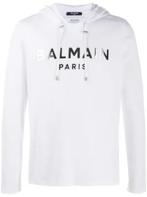 balmain paris white hoodie