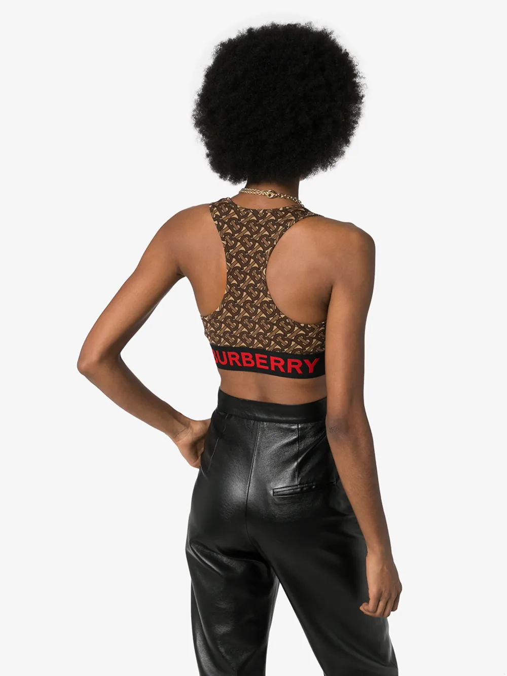 BURBERRY BURBERRY MONOGRAM PRINT SPORTS BRA,802466314721318