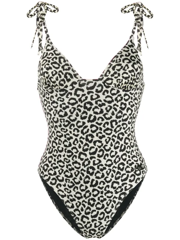 solid and striped leopard one piece