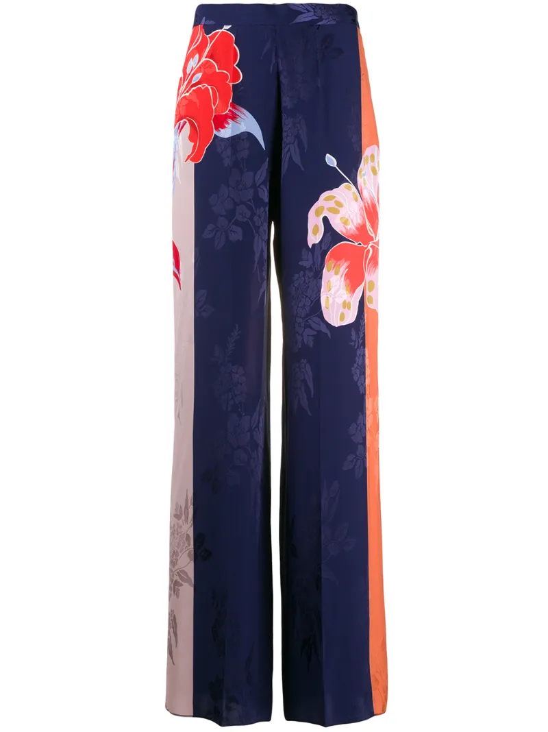 ETRO WIDE LEG FLORAL PATTERN TROUSERS