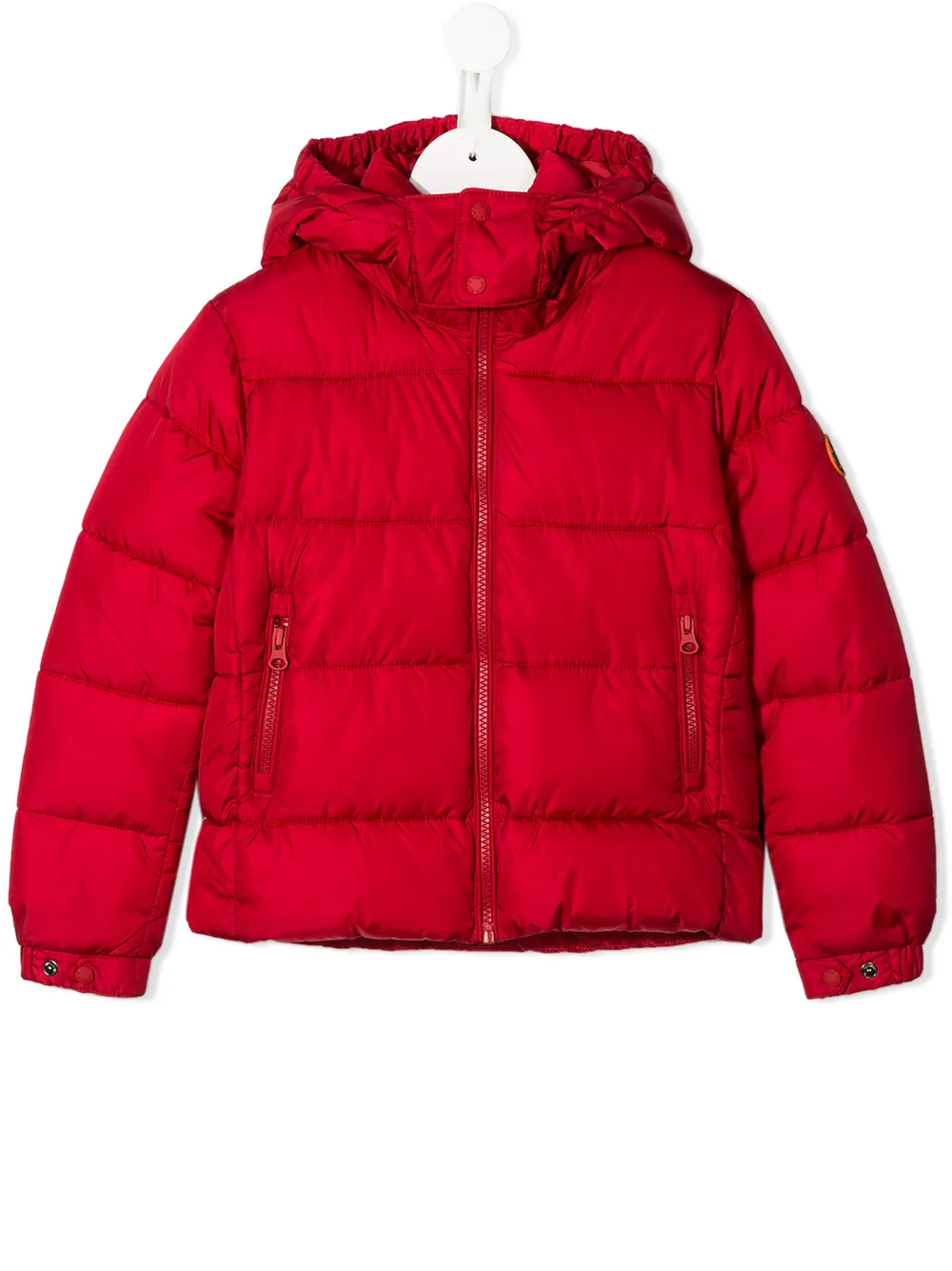 Save The Duck Kids' Zipped Puffer Jacket In Red