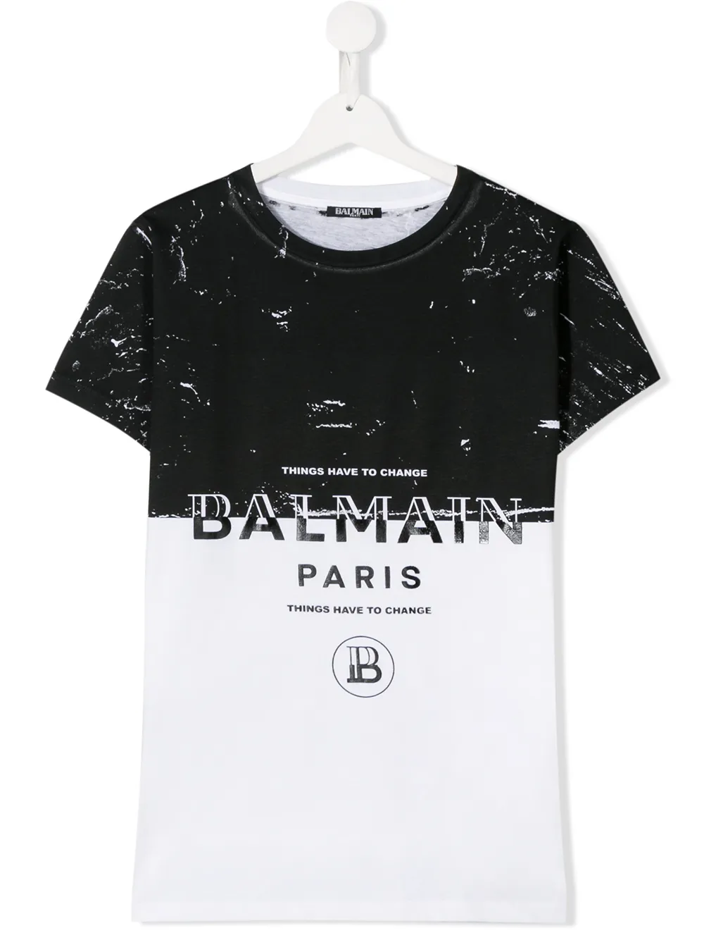 фото Balmain kids футболка с контрастной вставкой