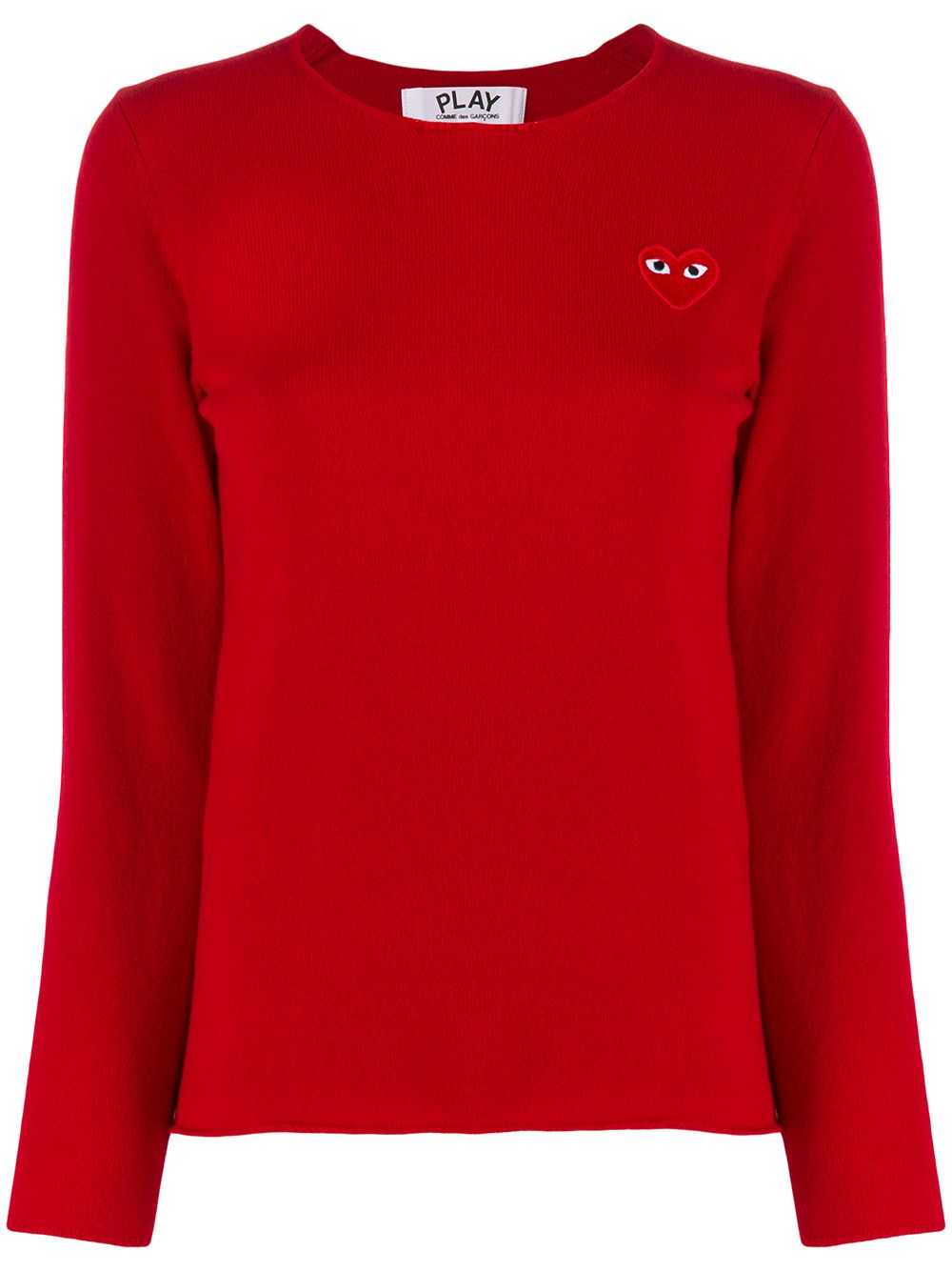 Comme Des Garcons Play Chest Logo Jumper Red FARFETCH UK