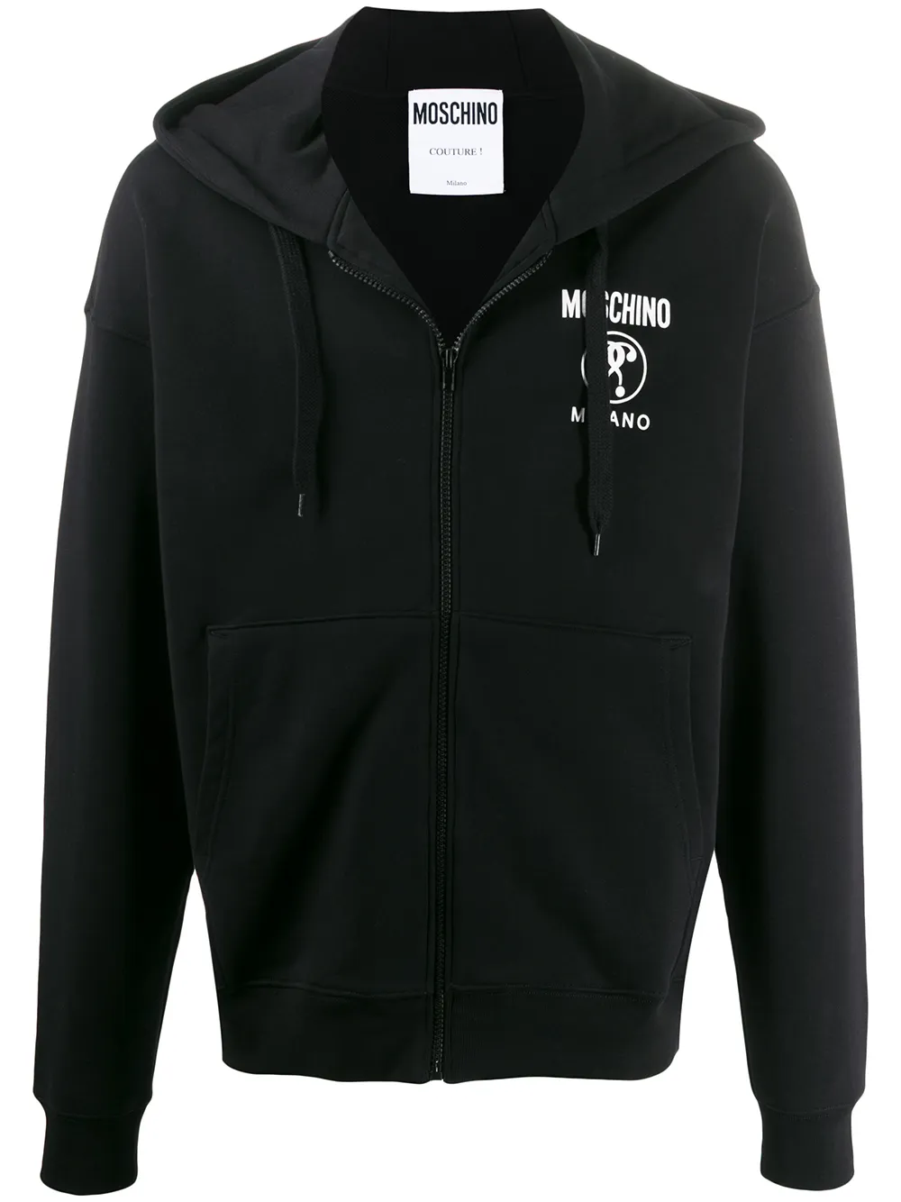 

Moschino question mark logo hoodie - Black