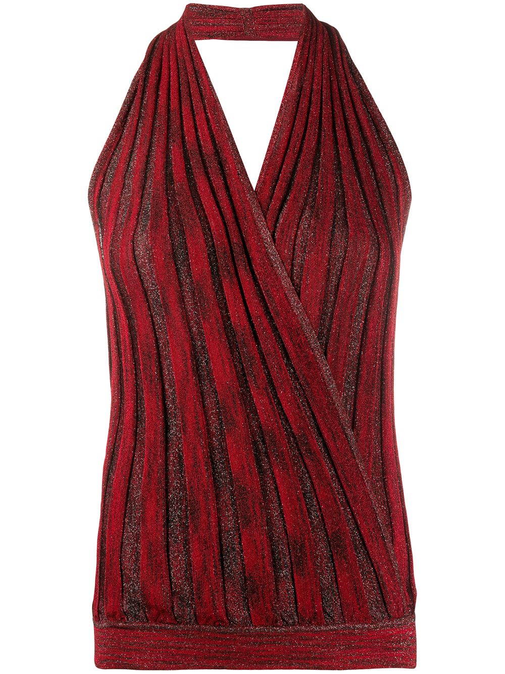 Missoni Halterneck Knit Top In Red