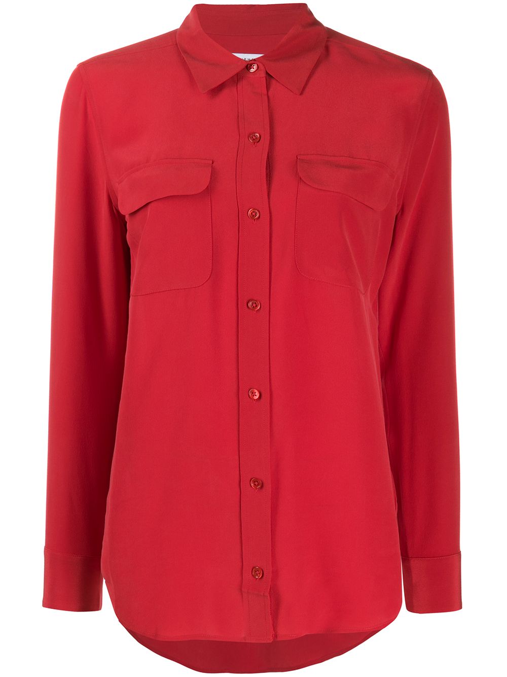 Shop Equipment Patch-pocket Crepe De Chine Shirt In Red