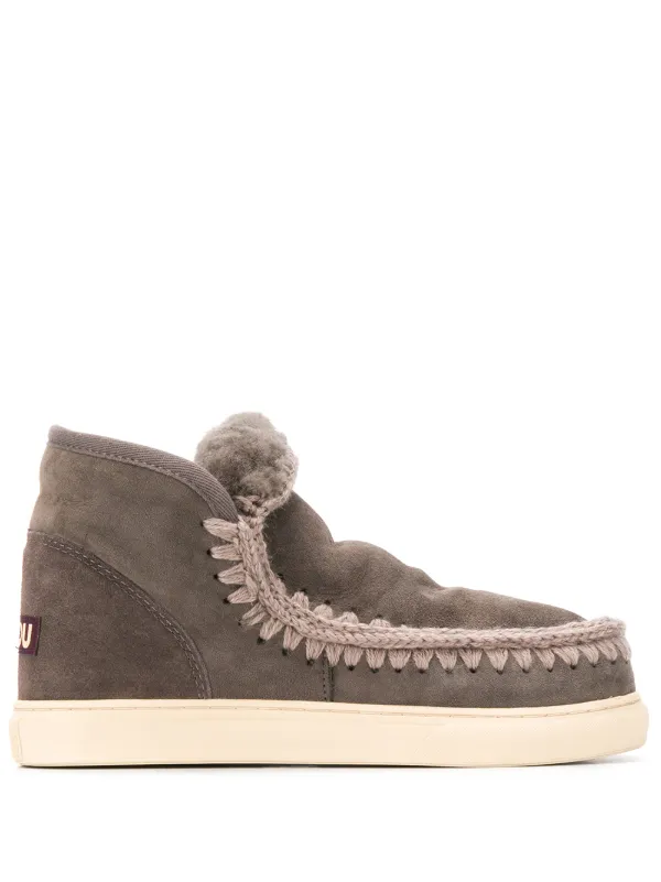 mou shearling and wool boots