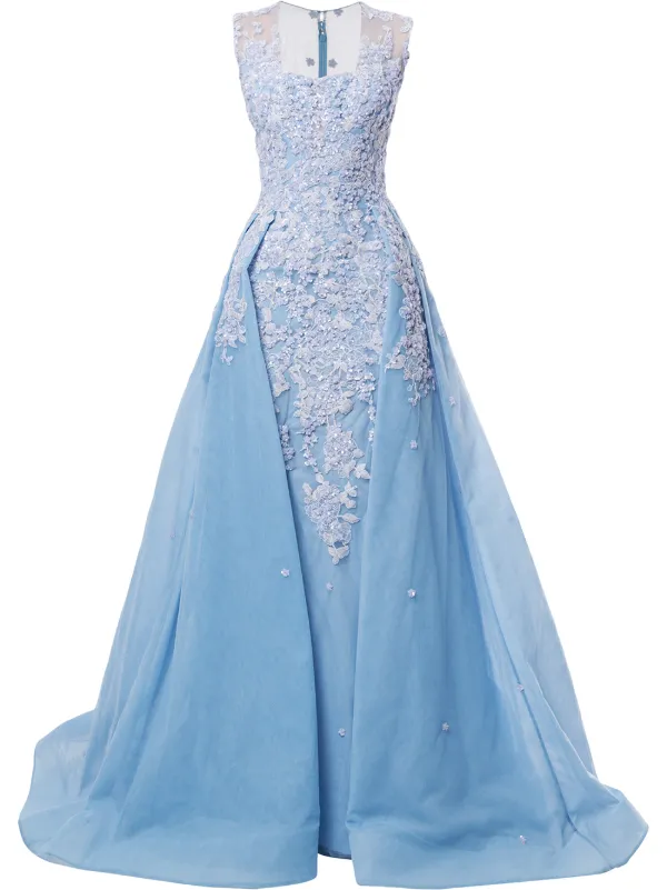 blue embroidered maxi dress