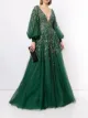 Image 2 of Saiid Kobeisy long-sleeve flared dress