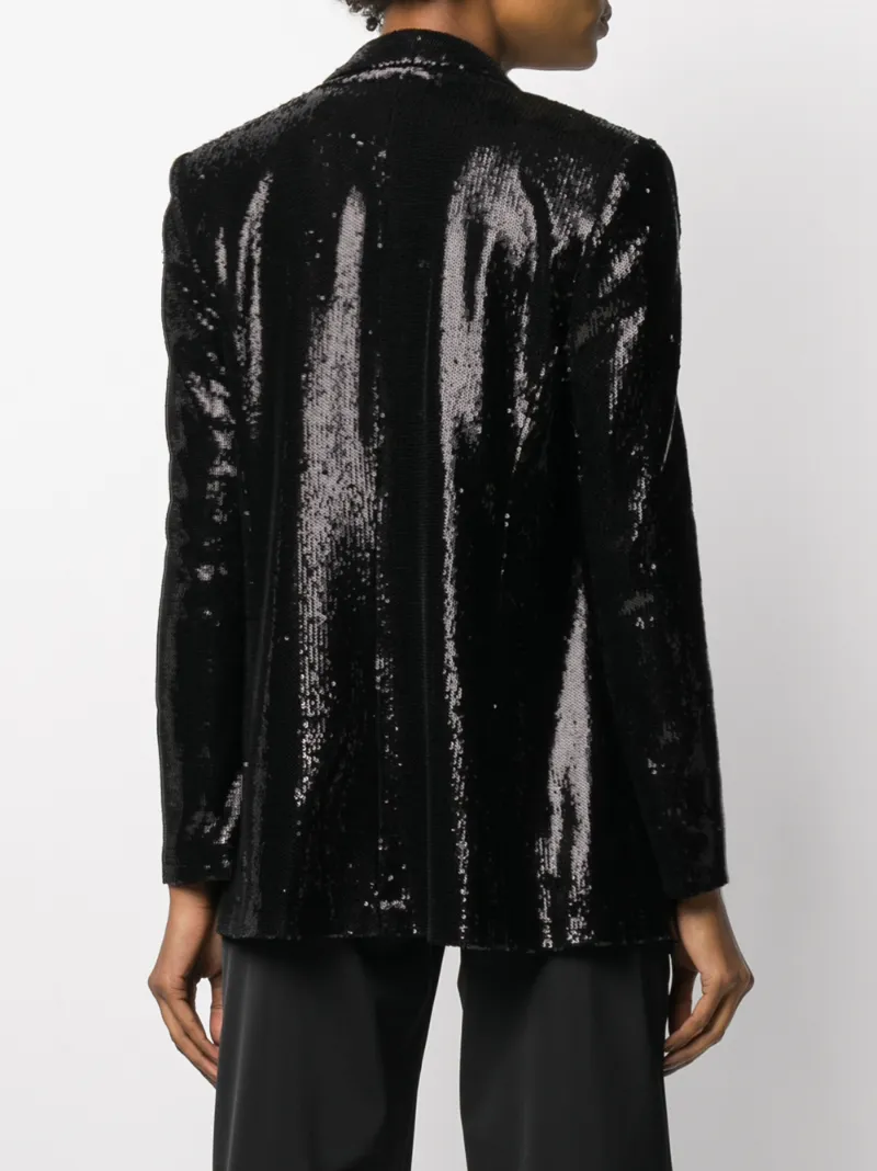 BLANCA SEQUINED OPEN-FRONT BLAZER