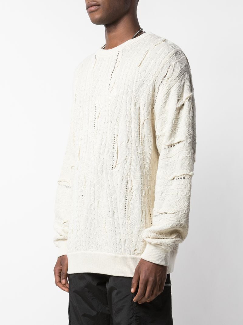 Shop Supreme Textured Pattern Jumper In Neutrals