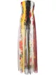 Image 1 of Oscar de la Renta Floral Stripe pleated dress